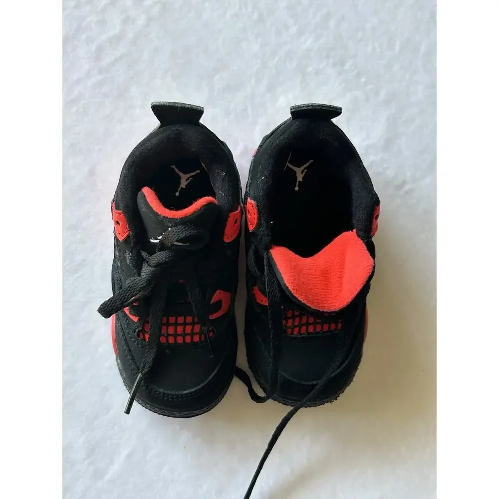 Jordan Air Jordan 4 Unisex Kids Black/Red Colorblock Lace-Up Mid Top 6C
